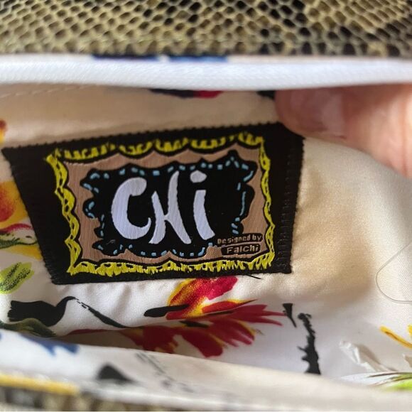 CHI by FALCHI Snake Shoulder Bag/ Clutch with Silvertone Chain Strap NWT - Picture 5 of 8